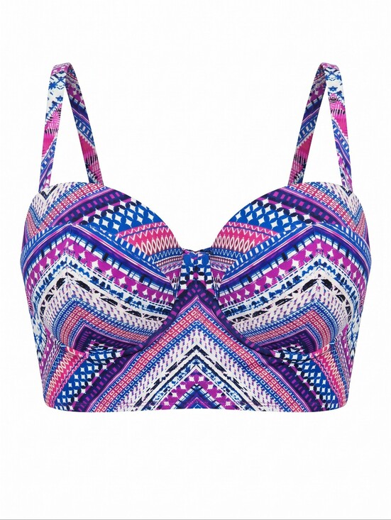 torrid Other - Torrid Purple Pink Blue Geo-Print Bikini Top Geometric Push Up Festival Swim